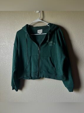 American Eagle Green Zip Front Hoodie